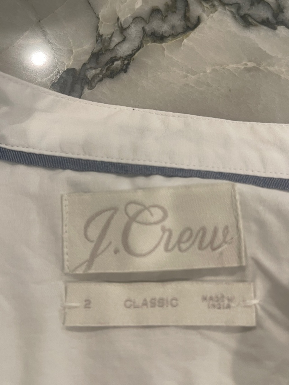 J. Crew White Mandarin Collar Puff Sleeves Cottagecore Cotton Blouse Size 2 - Picture 6 of 6